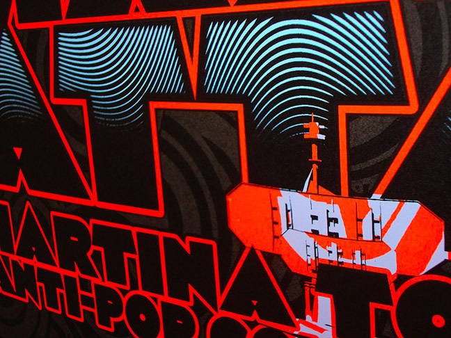 Massive Attack poster by Chris Shaw and Chuck Sperry (detail) Massive Attack poster by Chris Shaw and Chuck Sperry (detail)