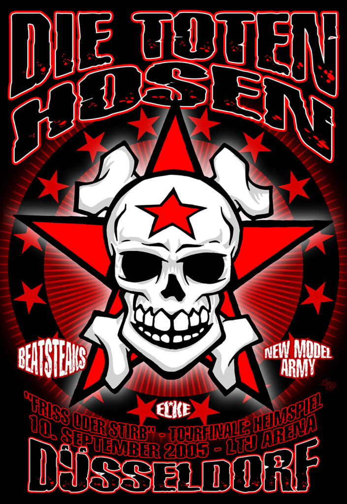 Die Toten Hosen Dusseldorf poster by Chris Shaw 2005