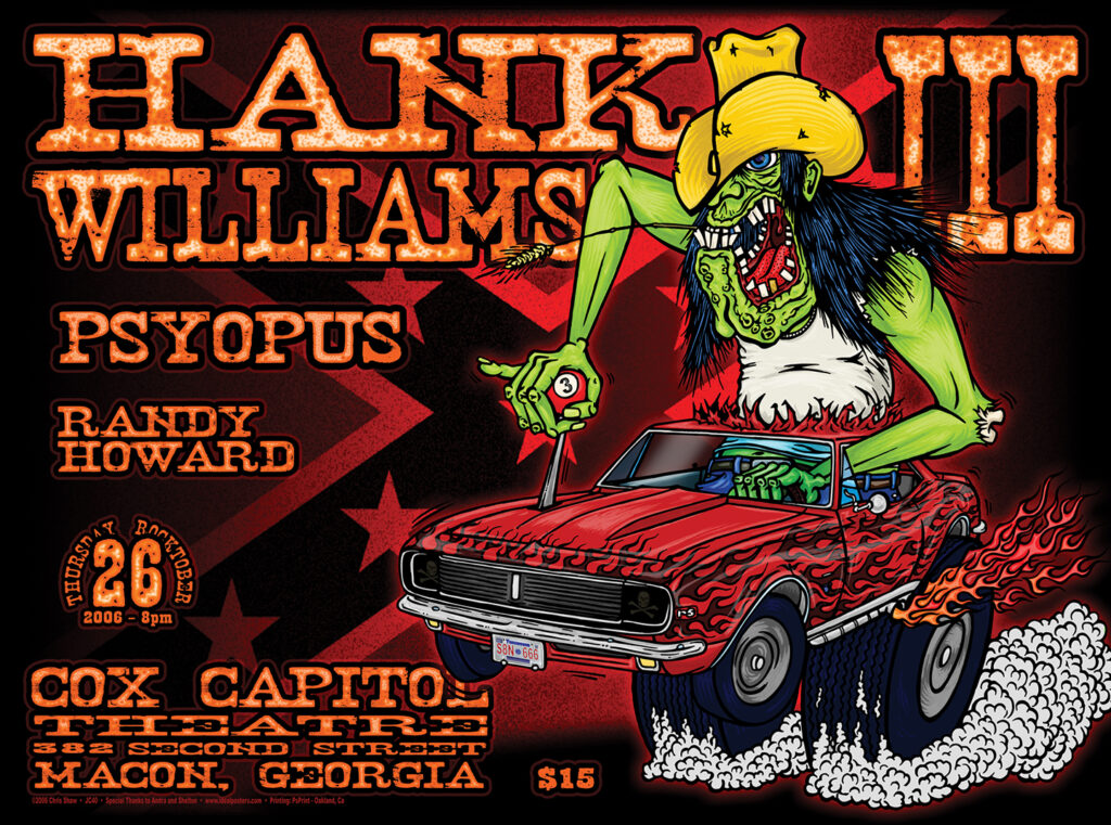 Hank Williams III poster by Chris Shaw 2006